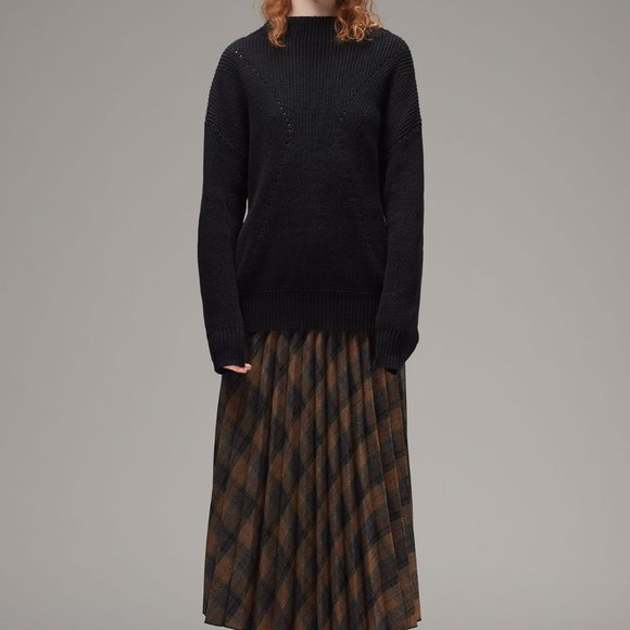 Ladies' Pointelle Sweater GREY (LYK-008) - Picture 5 of 7